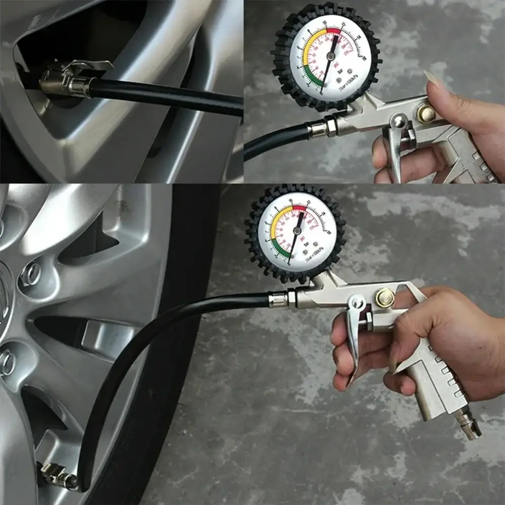 Auto Reifen Luftdruck Tester Hochpräzise Lange Rohr Reifen Manometer – Bild 5