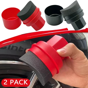 Auto Rad Polieren Wachsen Gebogene Reifen Schwamm Pinsel Mit Abdeckung Reifen Sauber Kontur Dressing