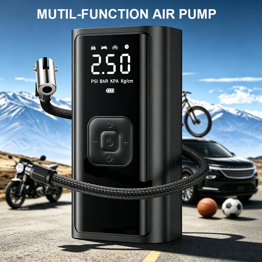 YIJU Auto-Luftpumpe, Reifenfüller, Reparaturwerkzeug-Set, tragbarer – Bild 3