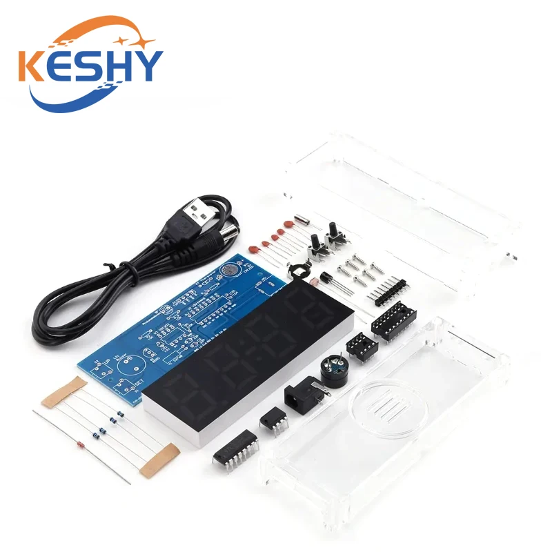Elektronische Uhr DIY KIT LED Mikrocontroller Kit Digitaluhr Zeit – Bild 5