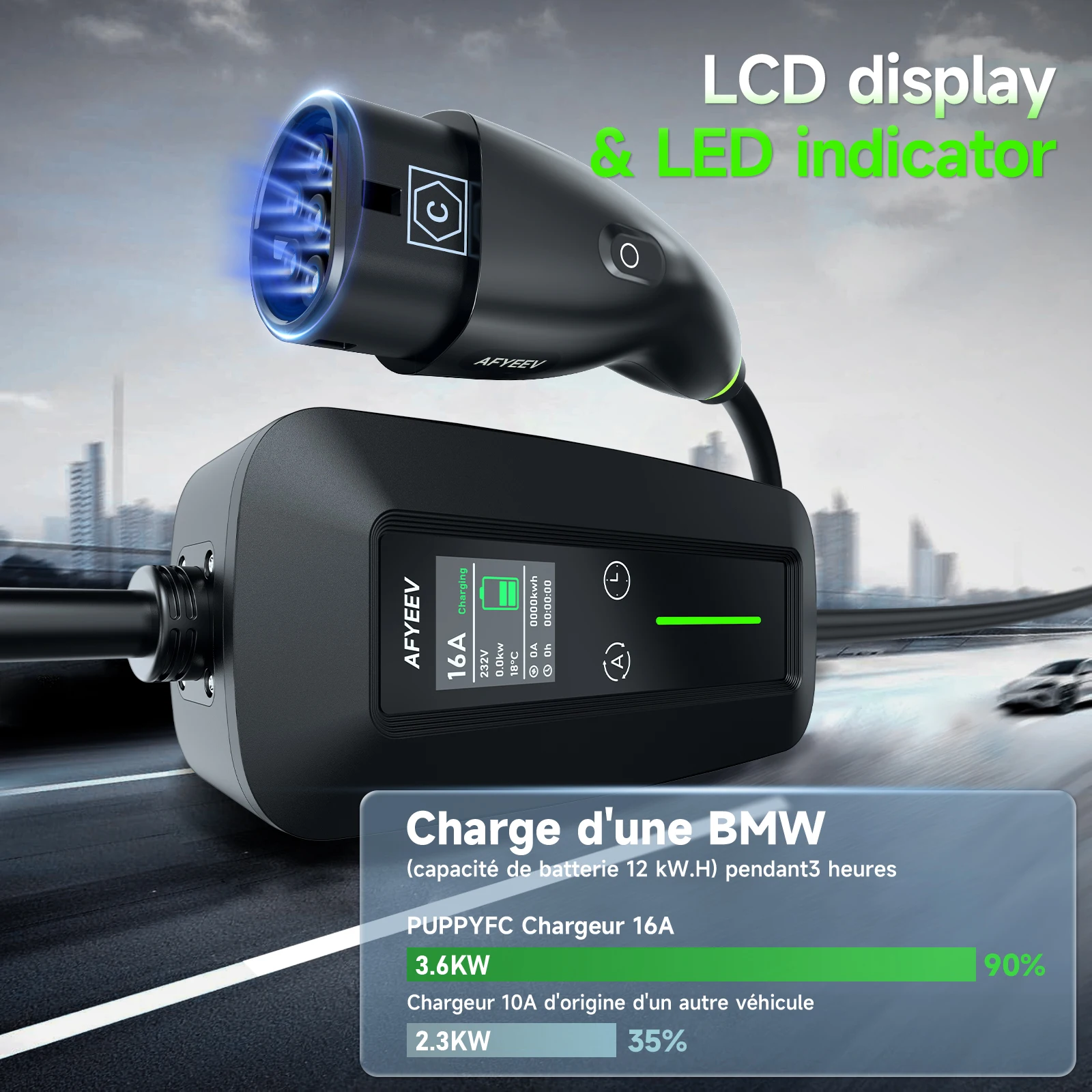 Tragbares Typ2 IEC62196-2 EV-Ladegerät 3600 W 16 A Typ 1 SAE J1772 – Bild 4