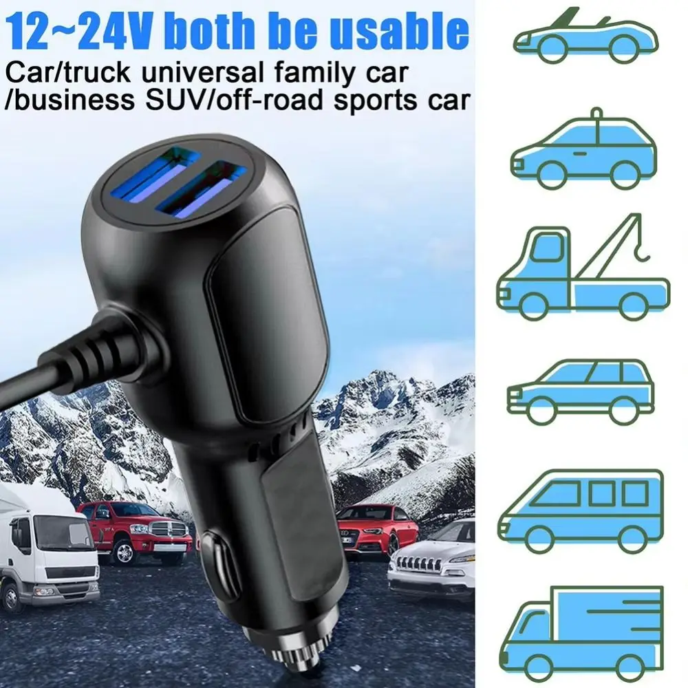 Typ-C Mini-USB Auto-Stromadapter Schnellladung 12V/24V Eingang – Bild 2