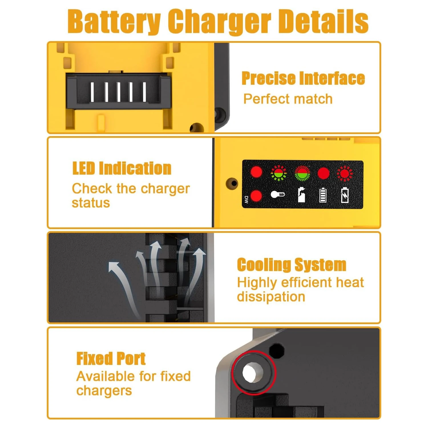 90 W schnelles Dual-Akku-Ladegerät, Ersatz für Dewalt 18 V 20 V – Bild 6