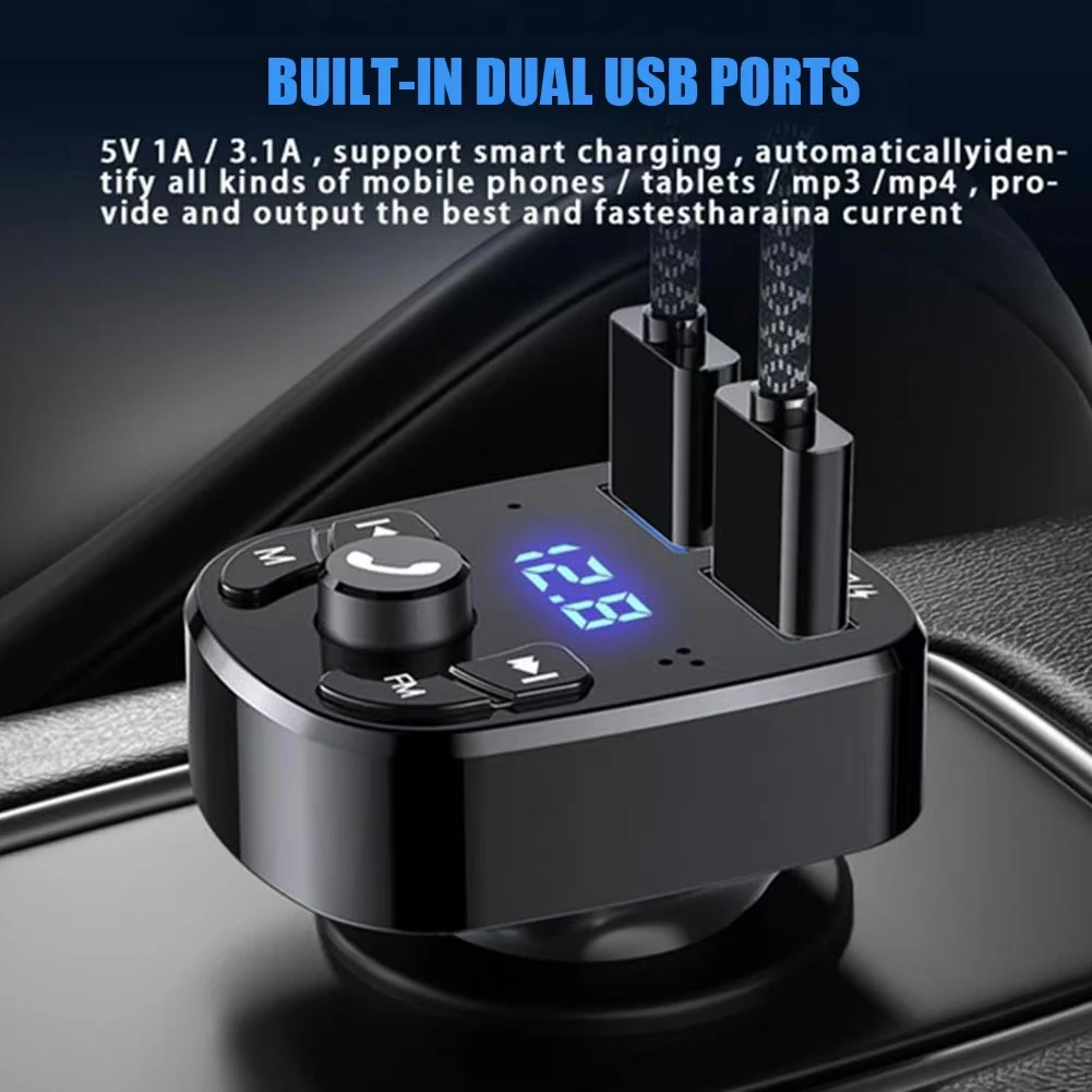 Auto Freisprecheinrichtung Bluetooth 5,0 FM Sender Schnellladung Car – Bild 2