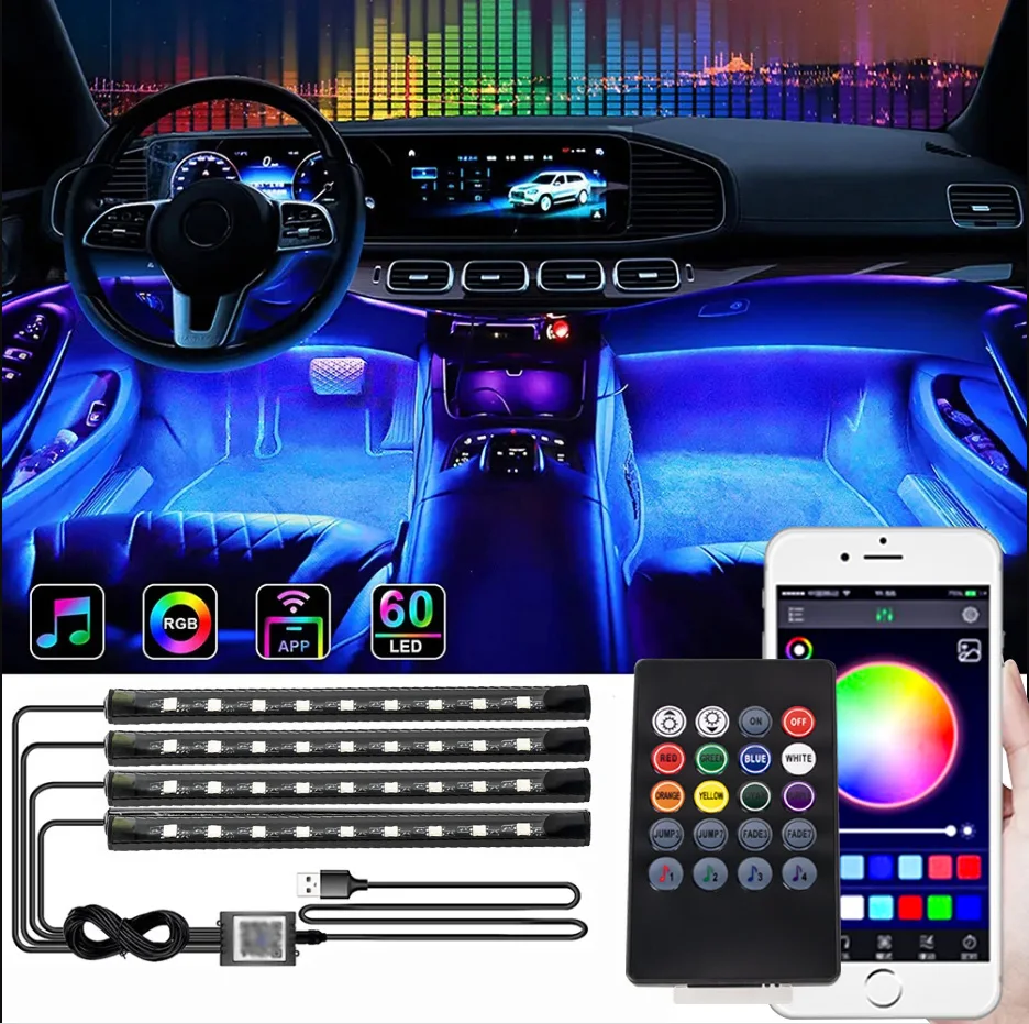 Auto Innen Dekorative Lampen Streifen Atmosphäre Lampe Kaltes Licht Dekorative Dashboard Konsole Auto LED