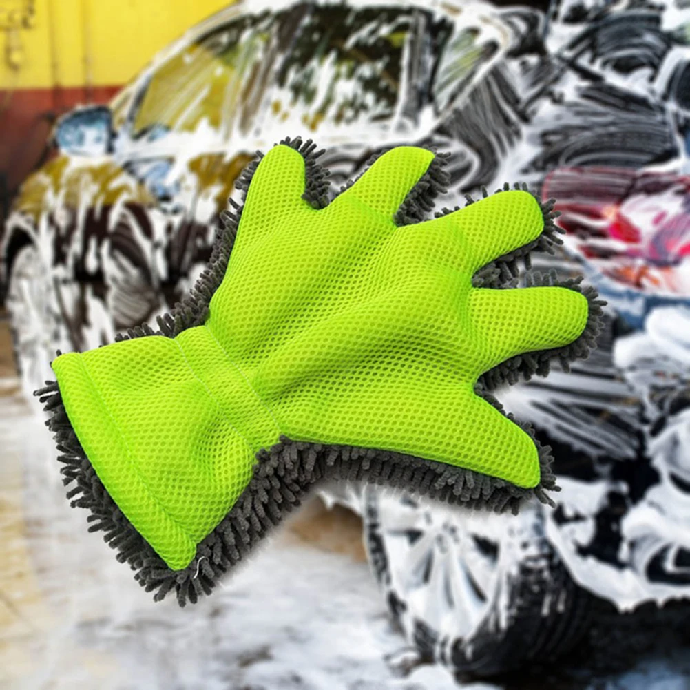 5-Finger weiche Autowaschhandschuhe Reinigungsbürste für Auto und Motorrad Waschen Trocknen Handtücher Auto