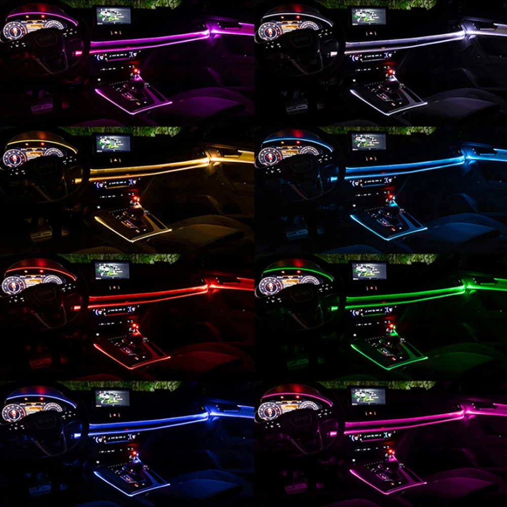 LED Auto Innenraum Umgebungs streifen Lichter RGB Glasfaser Atmosphäre – Bild 6