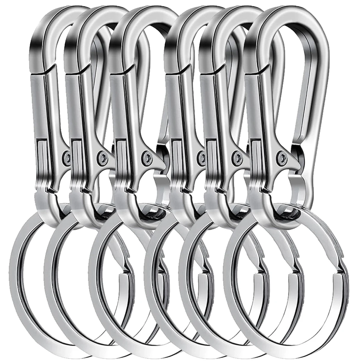 Karabiner Clip Schlüsselanhänger Metall Karabiner Form Schlüsselanhänger Schlüsselhalter Clips (6 Stück)