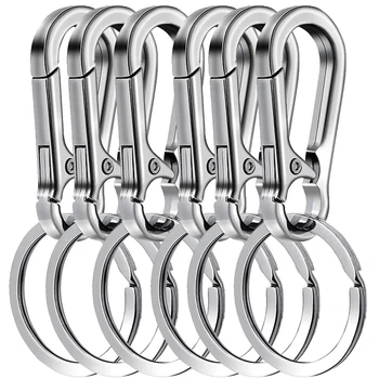 Karabiner Clip Schlüsselanhänger Metall Karabiner Form Schlüsselanhänger Schlüsselhalter Clips (6 Stück)