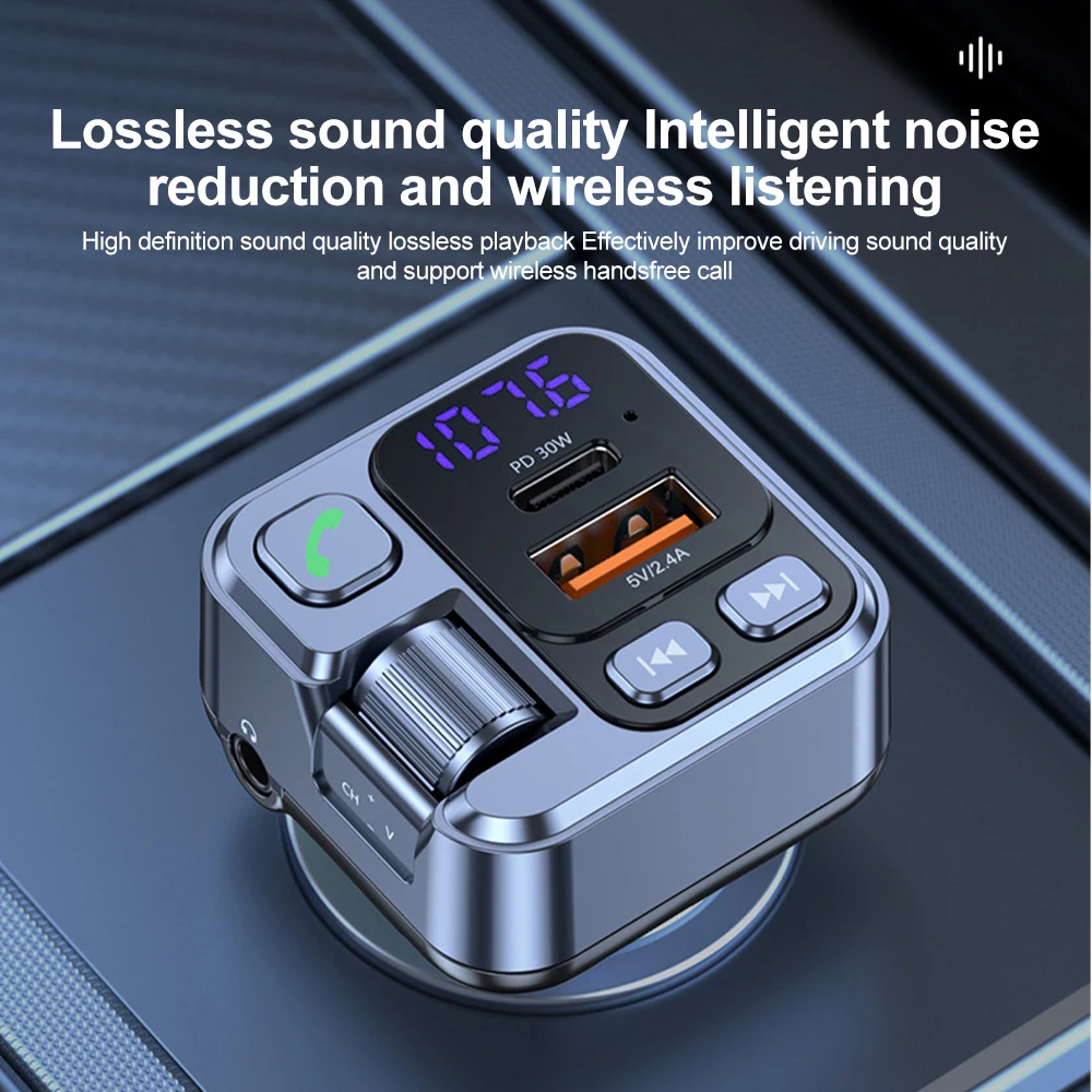 Bluetooth 5,1 Auto FM Sender Auto MP3 Stereo Musik Player Freis prec – Bild 2