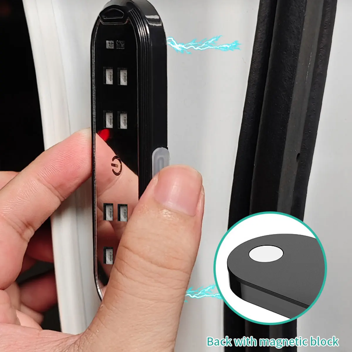 Auto LED Tür Lichter RGB Led Drahtlose Tür Warnleuchten USB (2 Stück) – Bild 3
