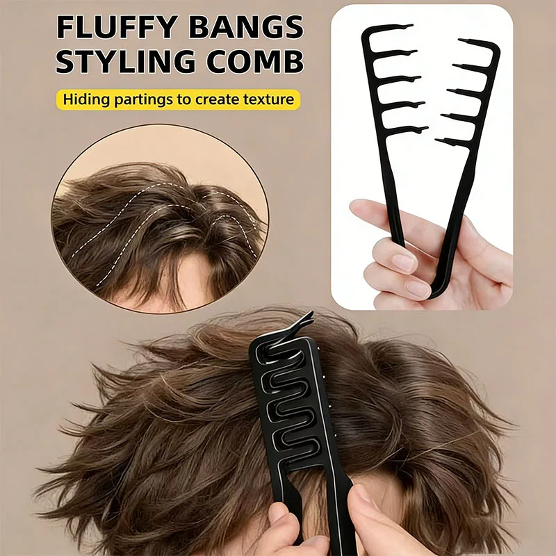 Herren-Salon-Haarstyling-Kammset, einschließlich eines Weitzahnkamms für Texturfrisuren, eines Kämms
