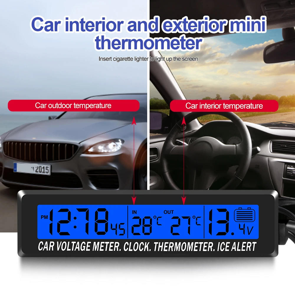 4-in-1-Uhr, Kalender, Thermometer, Auto – Bild 4