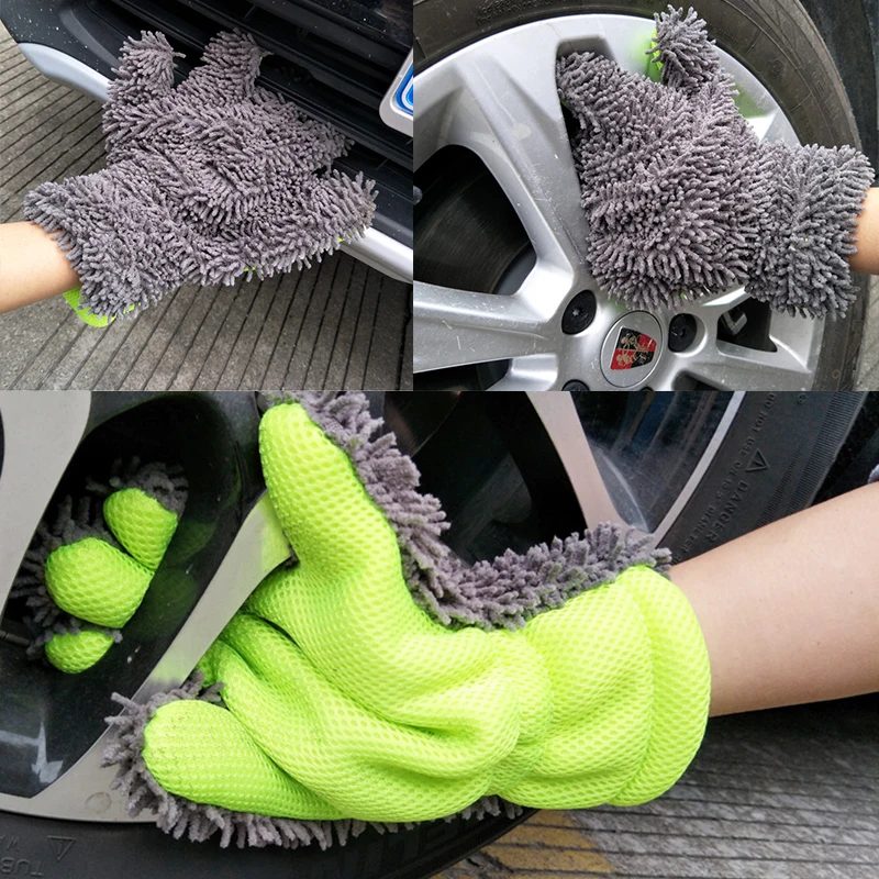 Chenille Autowaschhandschuhe, Mikrofaser, abwischbar, Autoschwamm – Bild 4