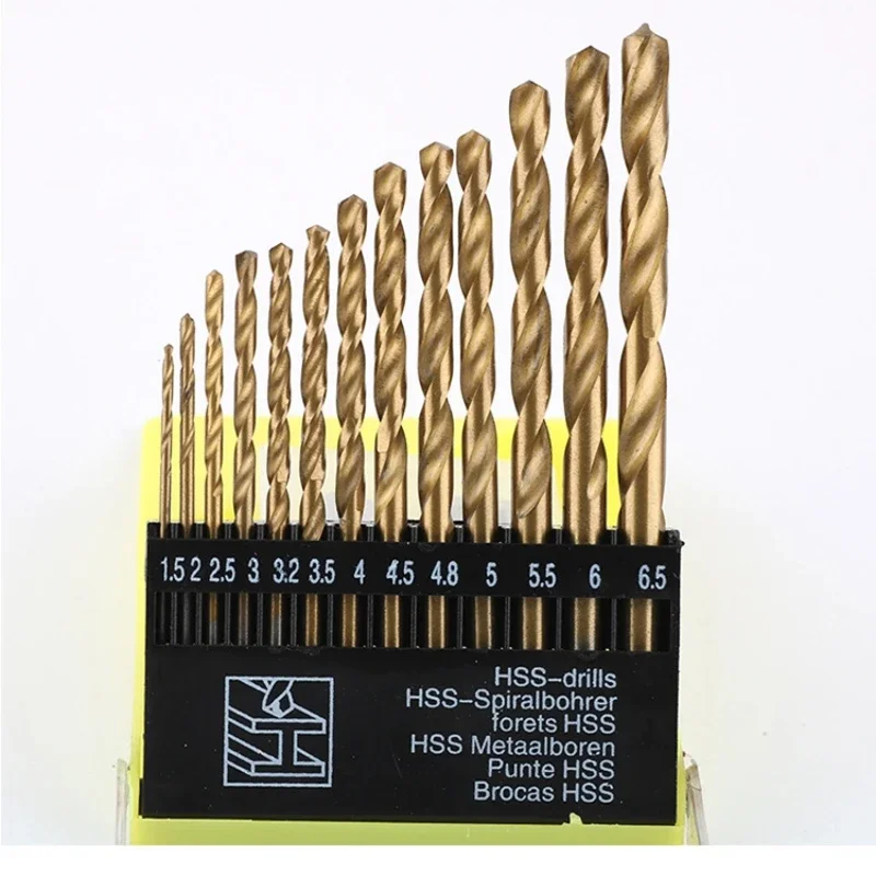 Bohrerset Hochgeschwindigkeits-Stahlbohrer-Kit Schlagfester Schnellwechsel-Bohrer-Set für Glas (13 Stück)