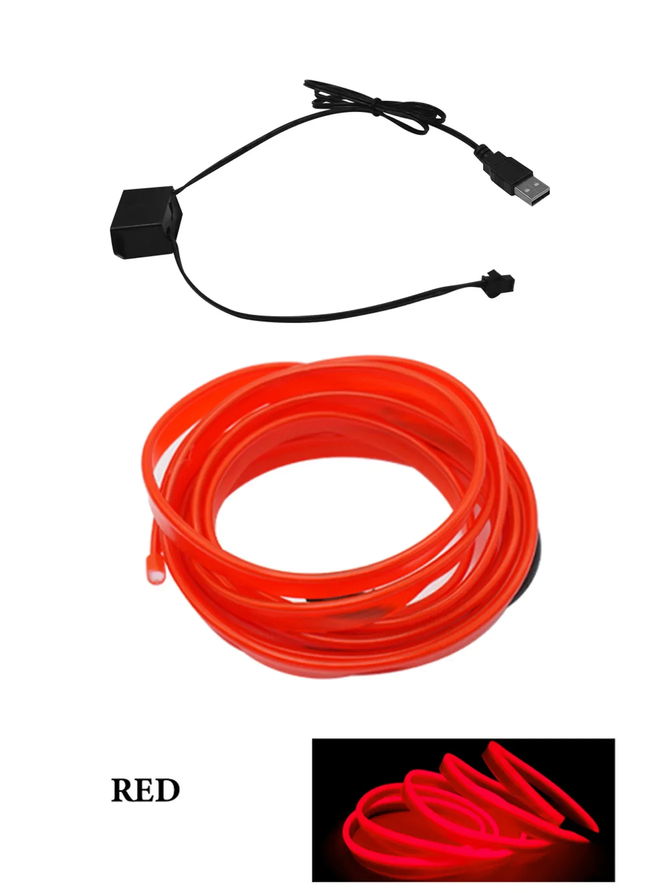 Auto Innen Atmosphäre Beleuchtung LED Streifen DIY Flexible EL Kaltlicht Linie Rohr Mit USB Auto Dekoration