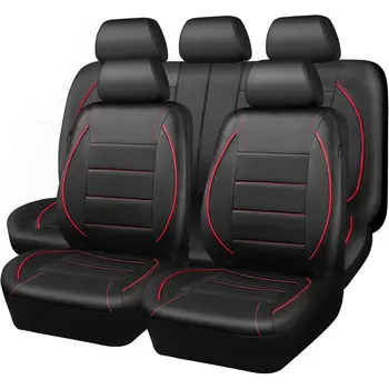 Universelle Leder-Autositzbezüge im Schlichten Stil Atmungsaktiver 5-Sitzer Autositzbezug