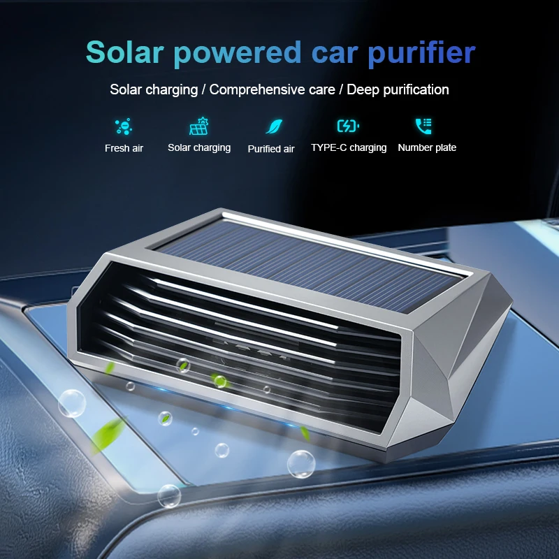 Solarreiniger, automatische Bedienung, Luftreiniger mit Vibrationssensor, kann die Luft im Auto mit deutlich