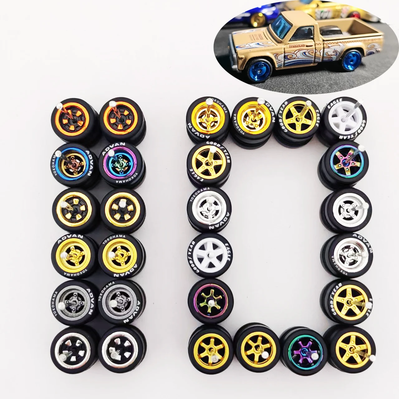 1/64 Reifen-Paket Radsatz 9,8mm 10,8mm 11mm 13mm 14mm 17mm (10 Stück) – Bild 3