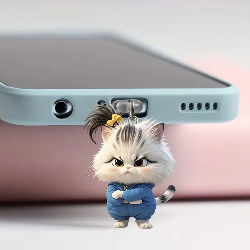 Mode Mini Cartoon Katze Hund Telefon Staub Stecker Anhänger Geeignet für IPhone Typ-C Schnittstelle Staub
