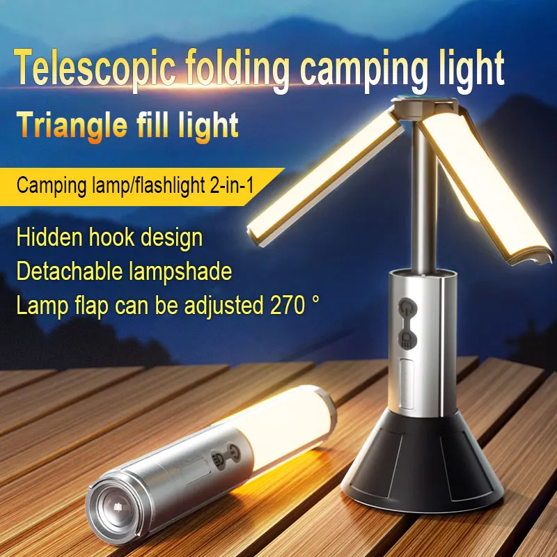 Tragbare Teleskop-LED-Taschenlampe, wiederaufladbar, zusammenklappbar – Bild 4