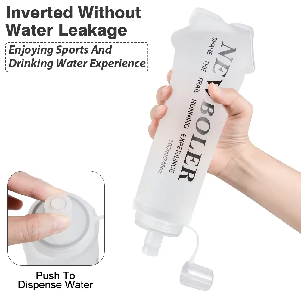 NEWBOLER Sport-Wasserflaschen BPA-frei, zusammenklappbare, weiche – Bild 5