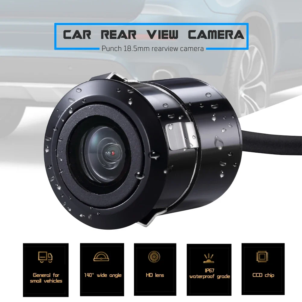 Auto-Rückfahrkamera, 4 LEDs, Nachtsicht, Rückfahr-Auto-Parkenmonitor, CCD, IP68, wasserdicht, 140 Grad