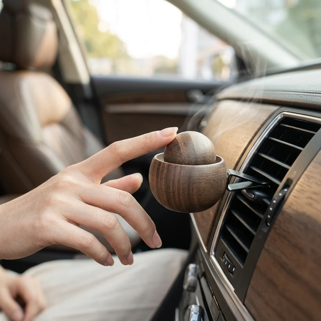 Auto- und Heim-Duftöldiffusor - Aus Holz Gefertigter Mini-Diffusor – Bild 4