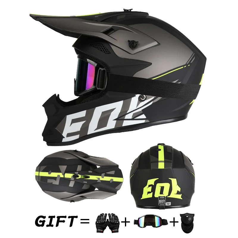 Offroad-Motorradhelm Rally Downhill Vollhelm mit Schutzbrille Geeignet – Bild 5