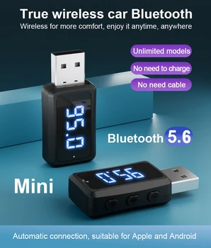 Bluetooth 5.6 Auto FM Sender Empfänger mit LED-Anzeige USB Wireless Handsfree Anruf Mini USB Power Auto FM