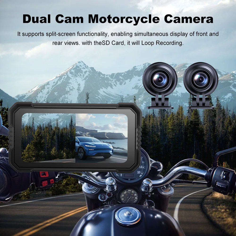 BEPOCAM 5"/6,25" Motorrad GPS Navigation DVR Carplay Bildschirm – Bild 2