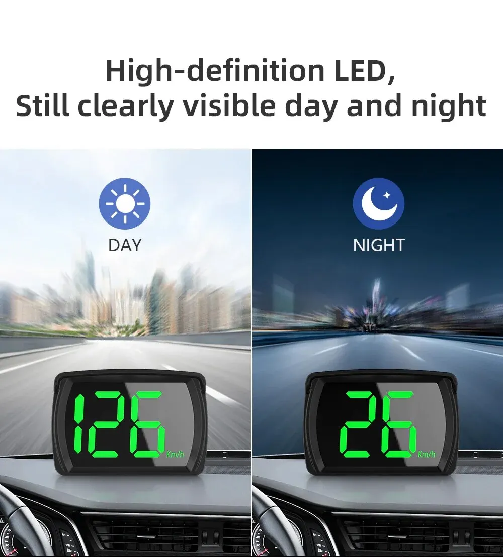 Y03 Universelles Auto-HUD-Head-Up-Display, digitaler Tachometer, große – Bild 5