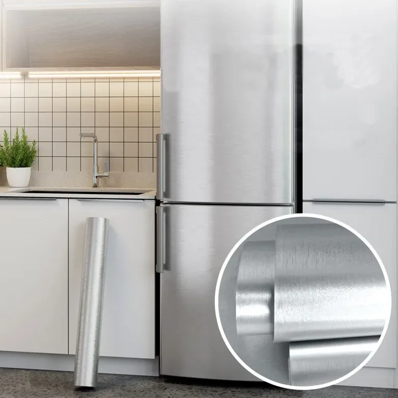 40 cm Metall-Wandaufkleber aus gebürstetem Silber, Edelstahl – Bild 2