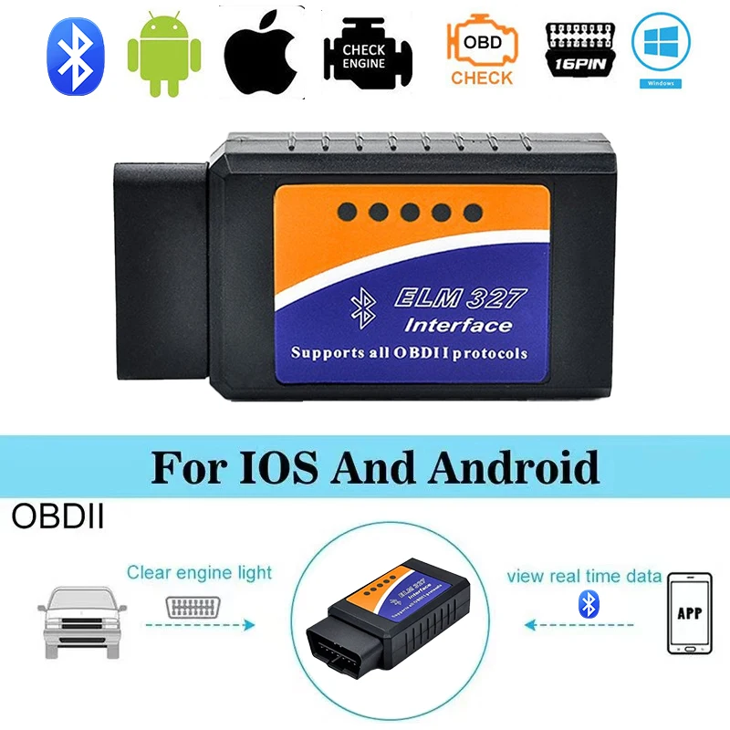 ELM327 V2.1 OBD2 Scanner Bluetooth Auto Diagnose Werkzeug Für Android/IOS Code Reader Automotive Fehler