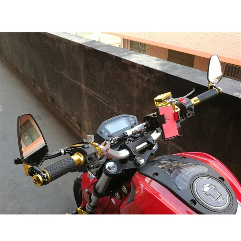 EAFC Universal Motorrad 22mm Bar End Side Rückspiegel 2 Stücke – Bild 2