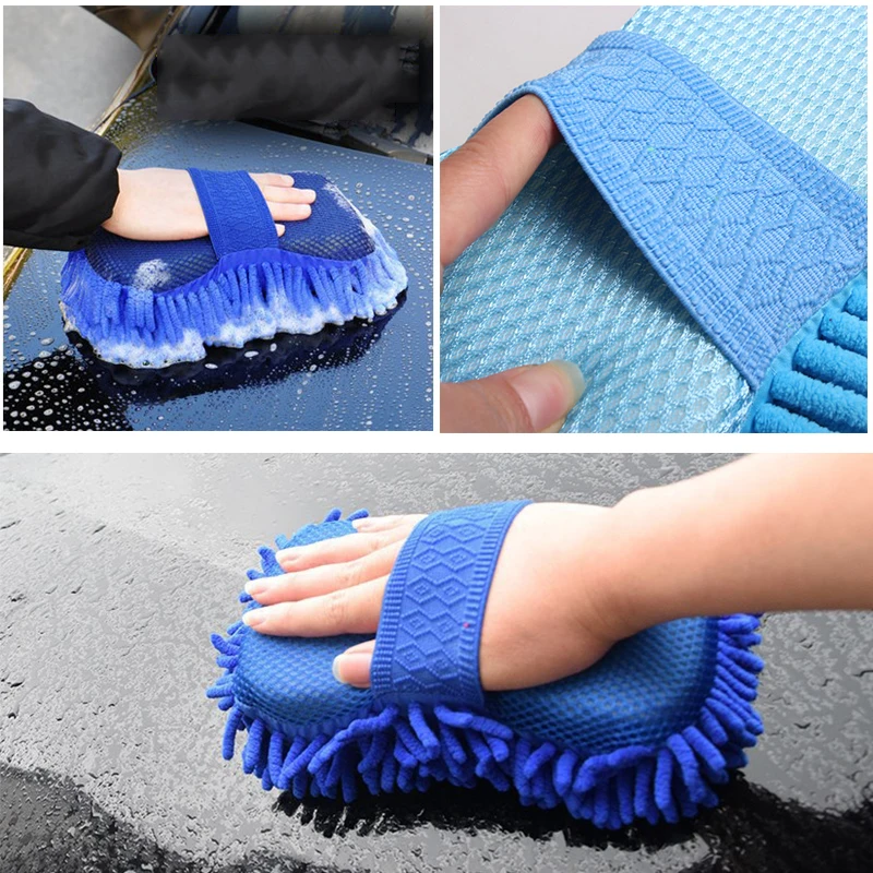 Chenille Autowaschhandschuhe, Mikrofaser, abwischbar, Autoschwamm – Bild 2