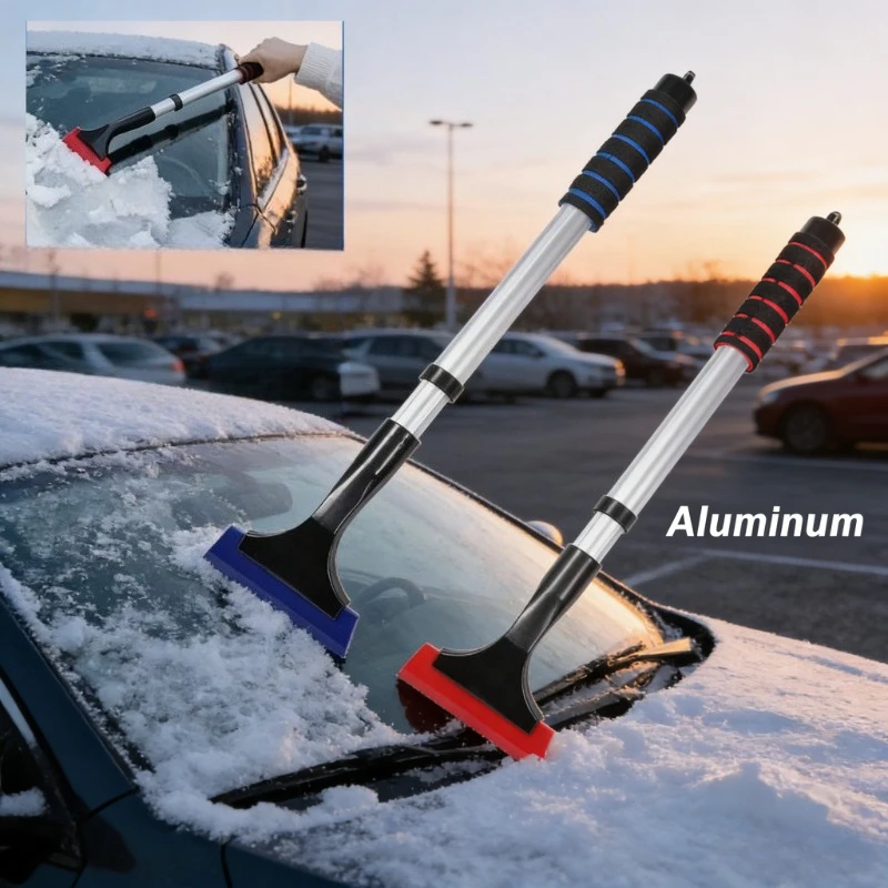 Teleskopische Multifunktions-Schneeschaufel für das Auto, Eiskratzer und Schneebürste für die