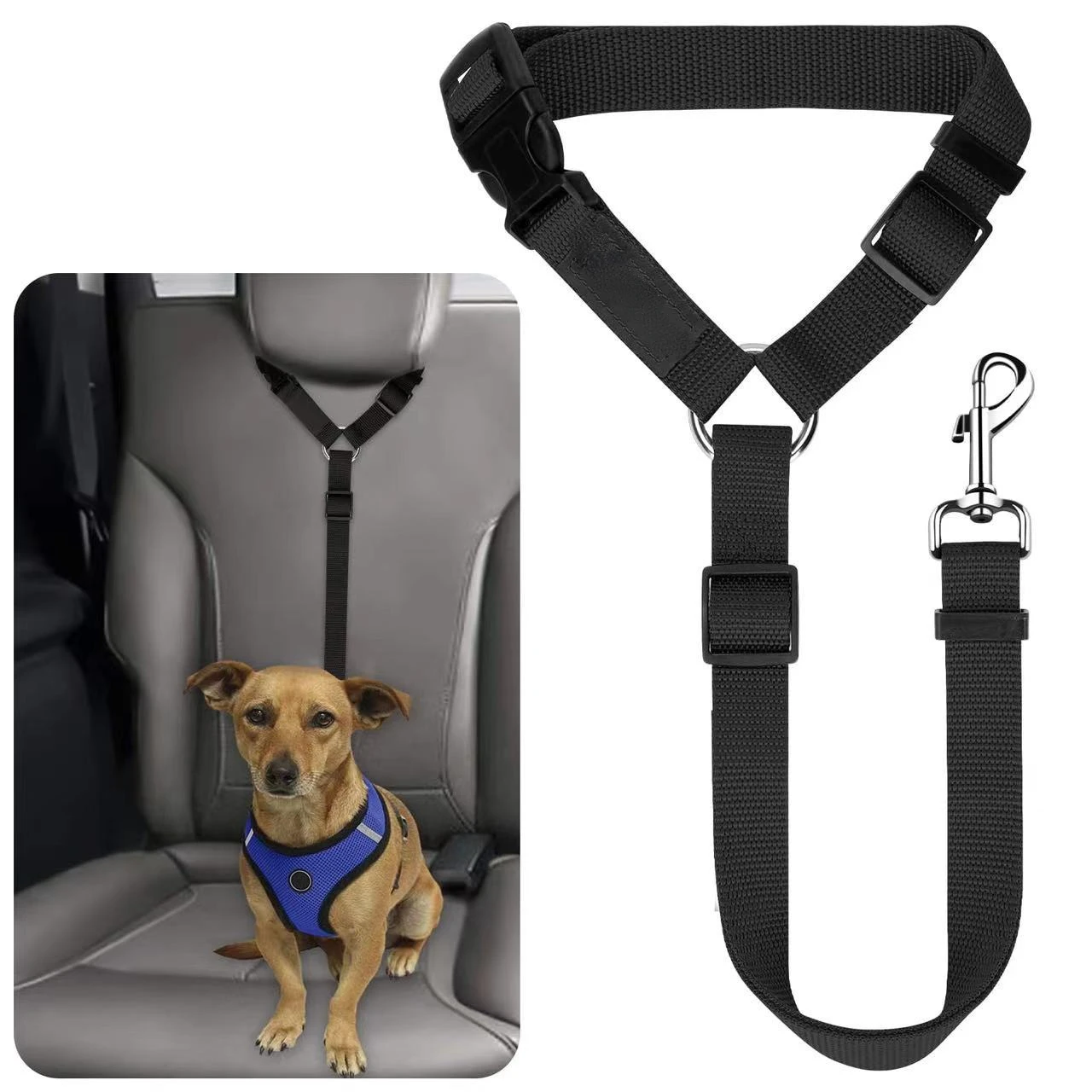 Einfarbig Zwei-in-one Haustier Auto Sitz Gürtel Nylon Blei Leine Rücksitz Sicherheit Gürtel Einstellbare Hunde