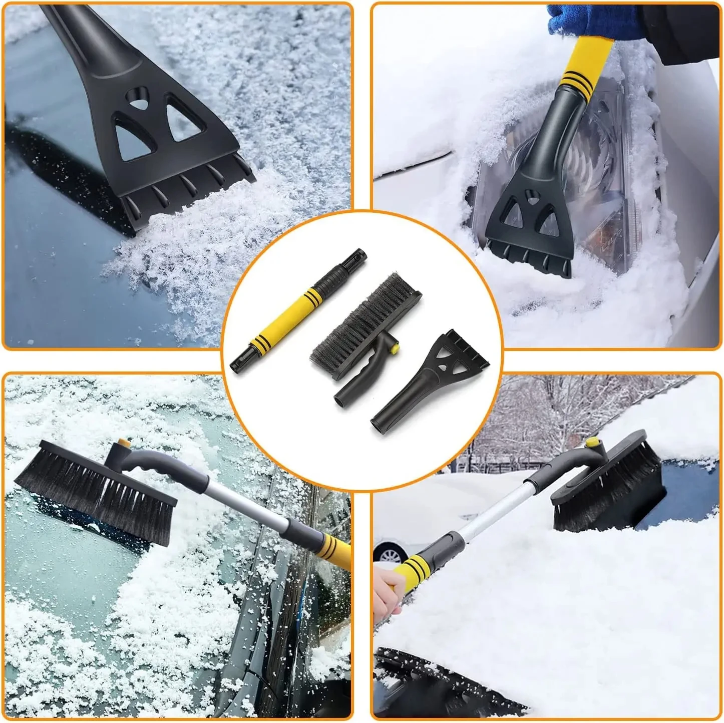 3-in-1 Einstellbare Eis Schaber Pinsel Auto Windschutzscheibe Schnee – Bild 4
