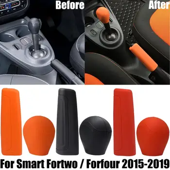 Schaltknauf Abdeckung Handbremse Fall Schutz Silikon Knopf Shift Für Mercedes Smart Fortwo Forfour 2015-2019