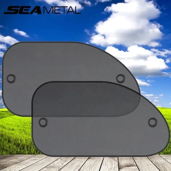 SEAMETAL 2PCS Auto Fenster Sonnenschutz Abdeckung Sonnenschutz UV Schutz Auto Vorne Hinten Schwarz Fenster