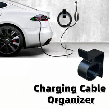 Garagen-EV-Ladesteckerhalter für Typ 2 - platzsparende Wandhalterung für Autoladegeräte, Ladekabelständer