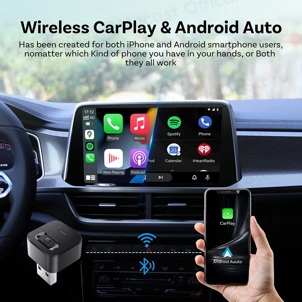 OTTOCAST Mini Dot Cube Wireless CarPlay Android Auto Adapter 2 in 1 – Bild 2