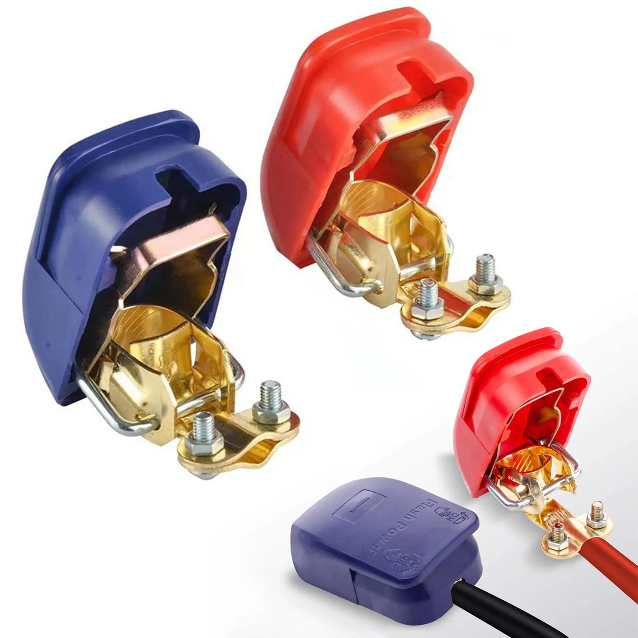 Auto Batterie Terminal Anschlüsse Quick Release Trennen 12V (2 Stück) – Bild 6