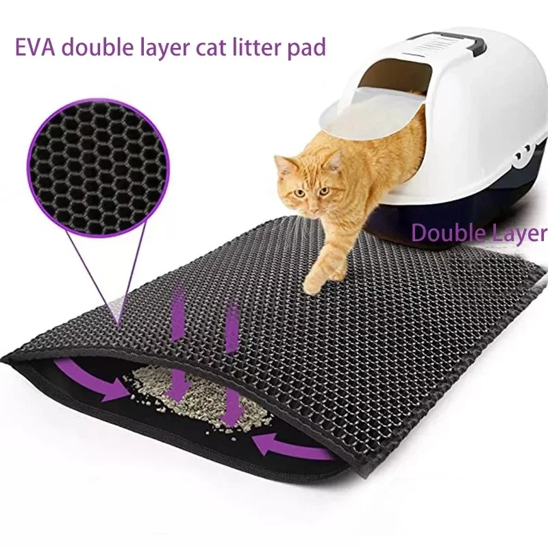 Katzenstreu Matte Mit Geschenk Doppel Schicht Wasserdichte Haustier Katzentoilette Matte Rutschfeste Sand