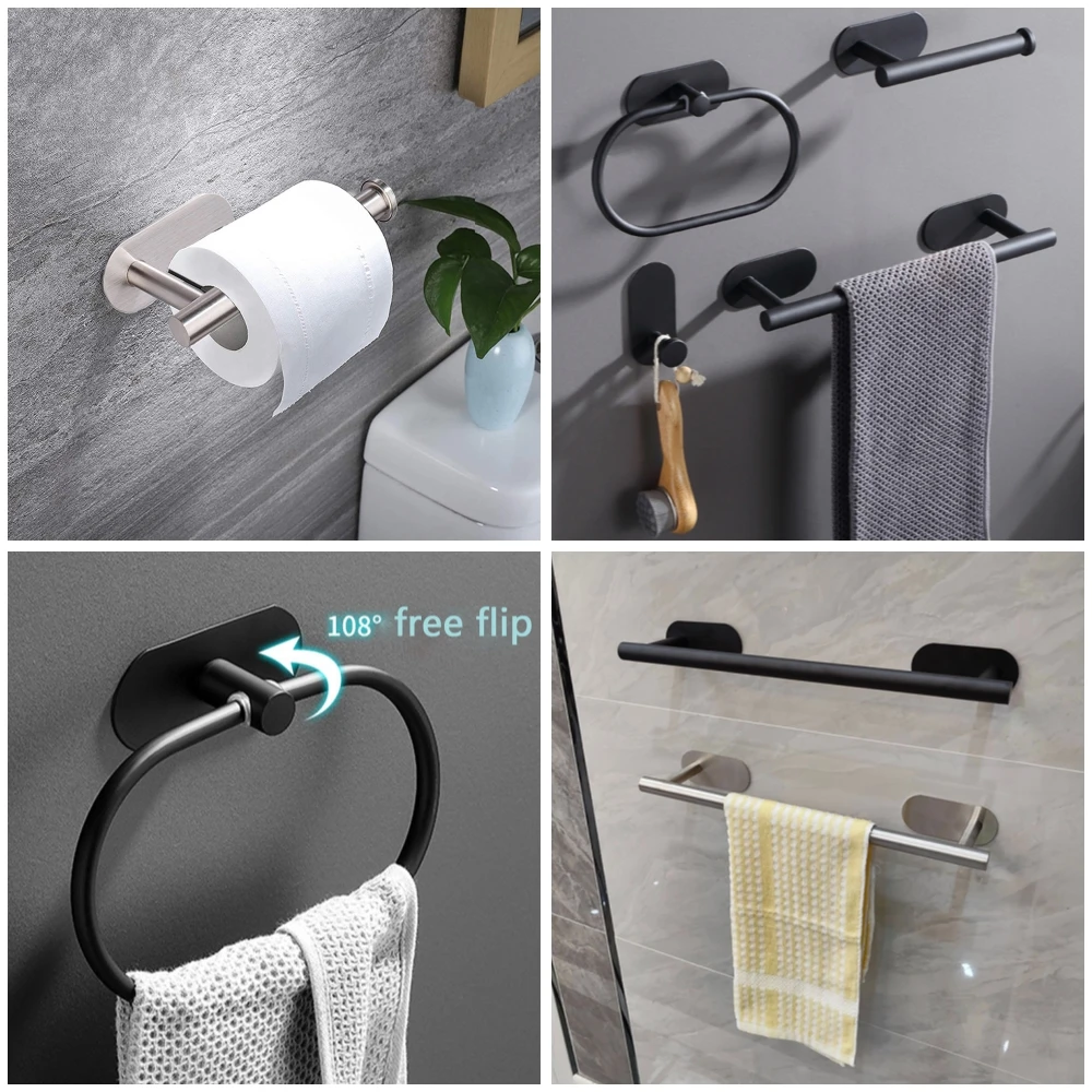 Selbstklebendes Badezimmerzubehör, Handtuchhalter – Bild 5