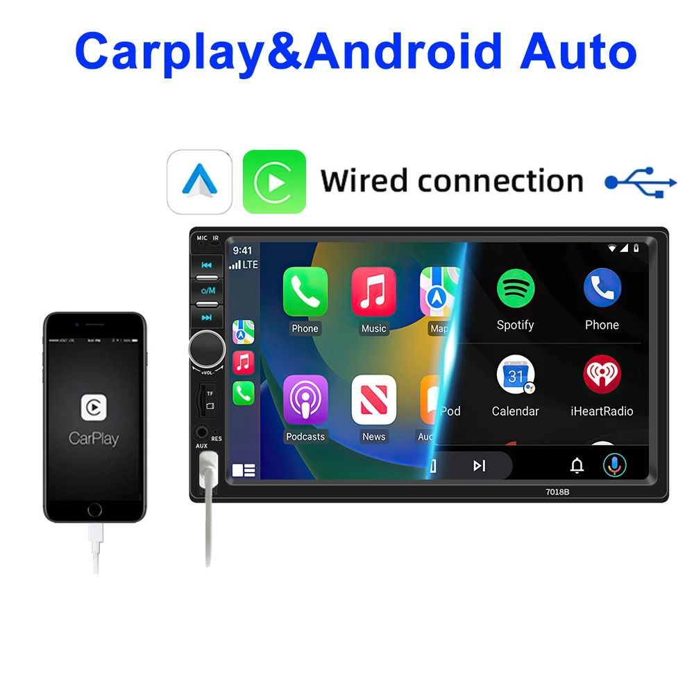 HD 7 zoll IPS Touchscreen Universal 1Din Caplay Android auto Auto – Bild 3