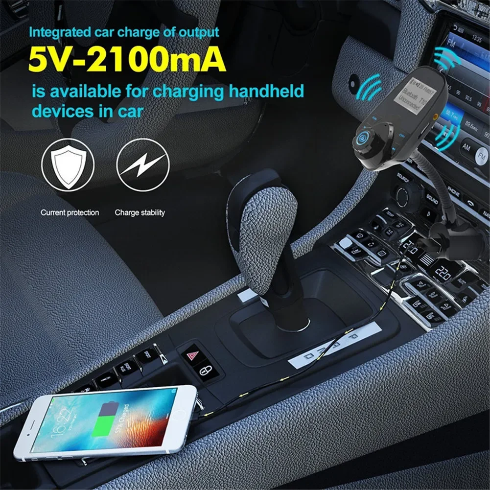 Freisprecheinrichtung für Auto, Bluetooth, FM-Transmitter, Carkit – Bild 2