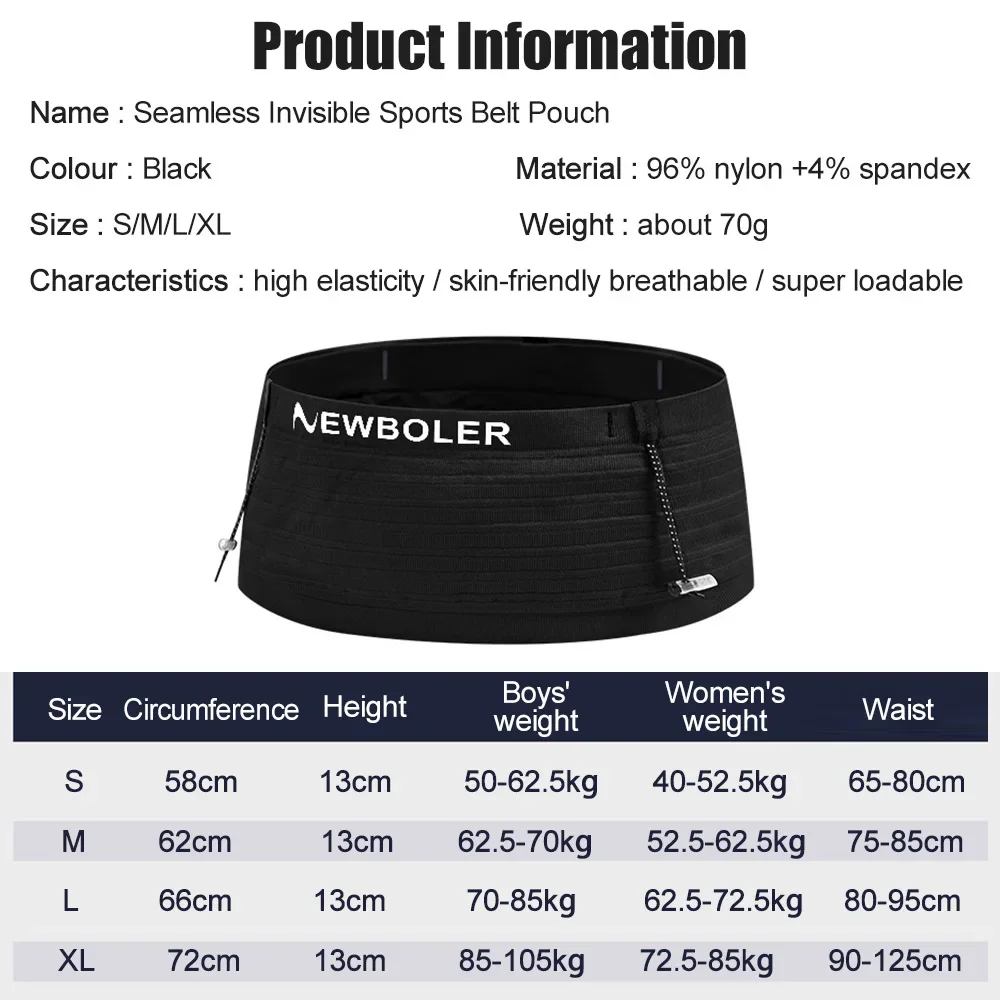 NEWBOLER Elastische Sport-Hüfttasche für Laufen, Rennen – Bild 2