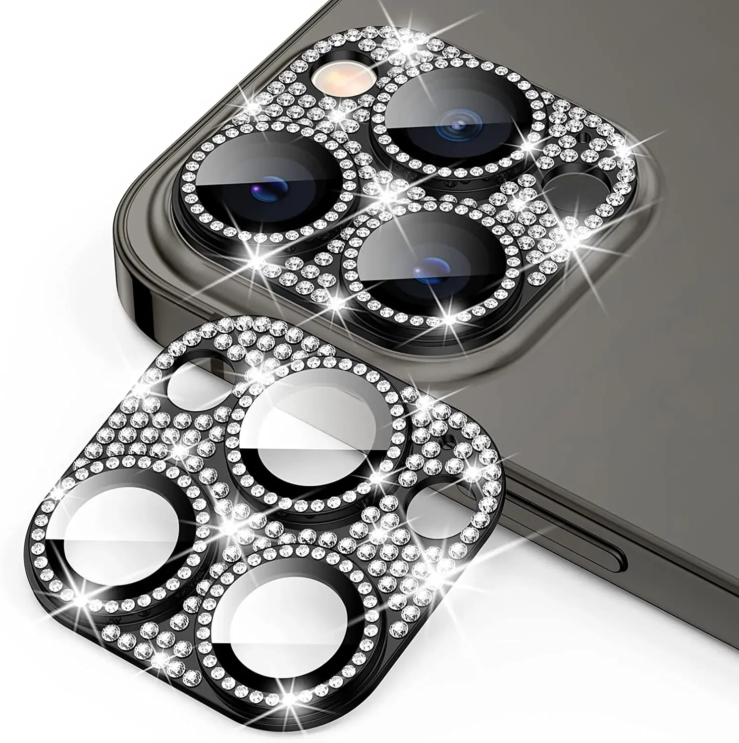 Diamant-Kamera-Objektivschutz für iPhone 16 13 12 11 Pro Max Mini-Metallobjektivschutz für iPhone 15 14 Pro